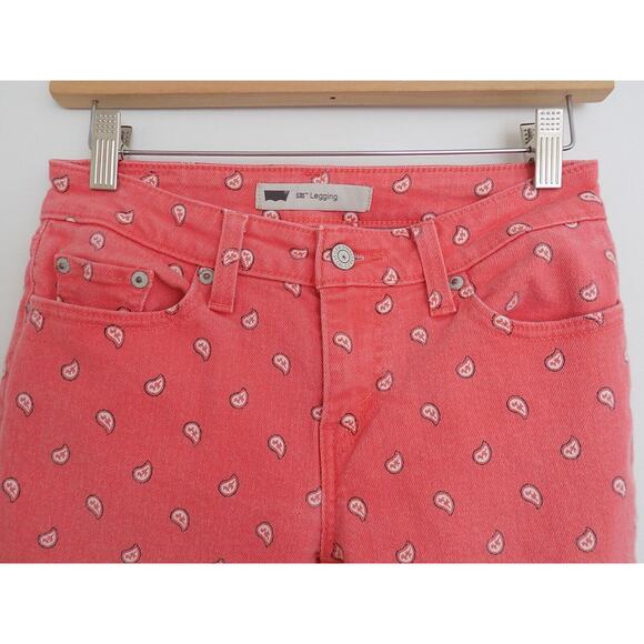 Levi's 535 legging silver tab coral paisley size 27. - Picture 2 of 9